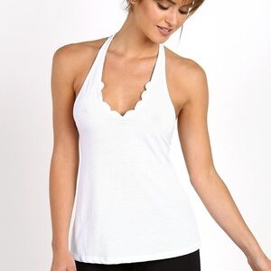 NWT Track & Bliss Scalloped Sweetheart Strappy Tank White sz S